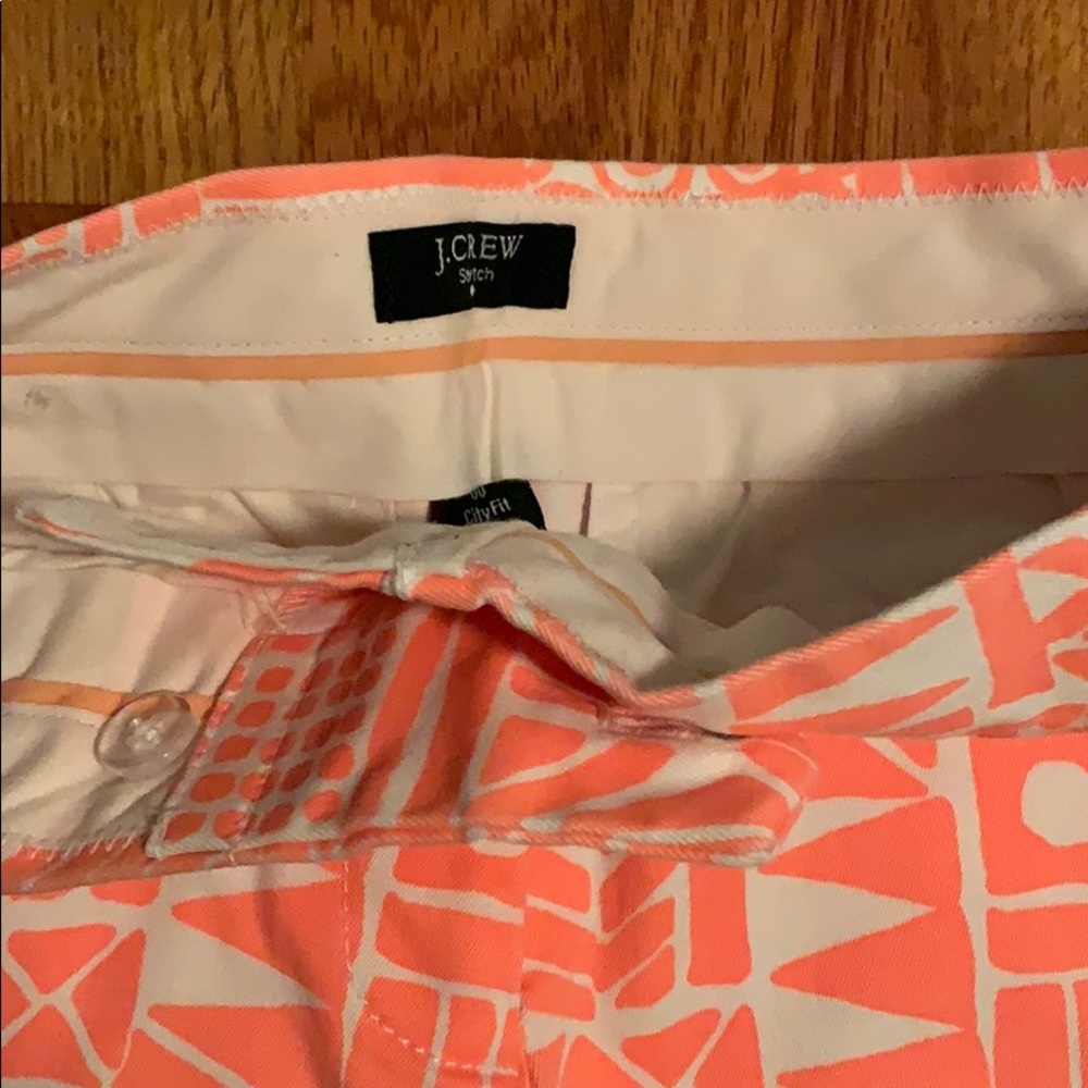 Orange and White City Cut Jcrew Shorts - Picture 2 of 3